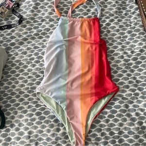 Mara Hoffman rainbow one piece EUC